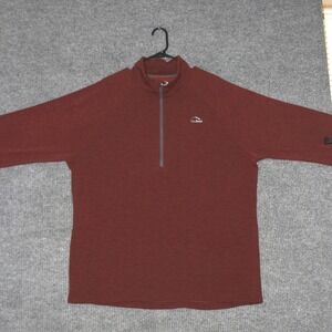LL Bean Slighly Fitted Pullover Mock Neck Mens XL Tall Burgundy Quarter Zip